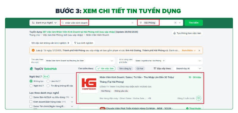 Đọc thông tin tuyển dụng chi tiết tin tuyển dụng tại Hải Phòng