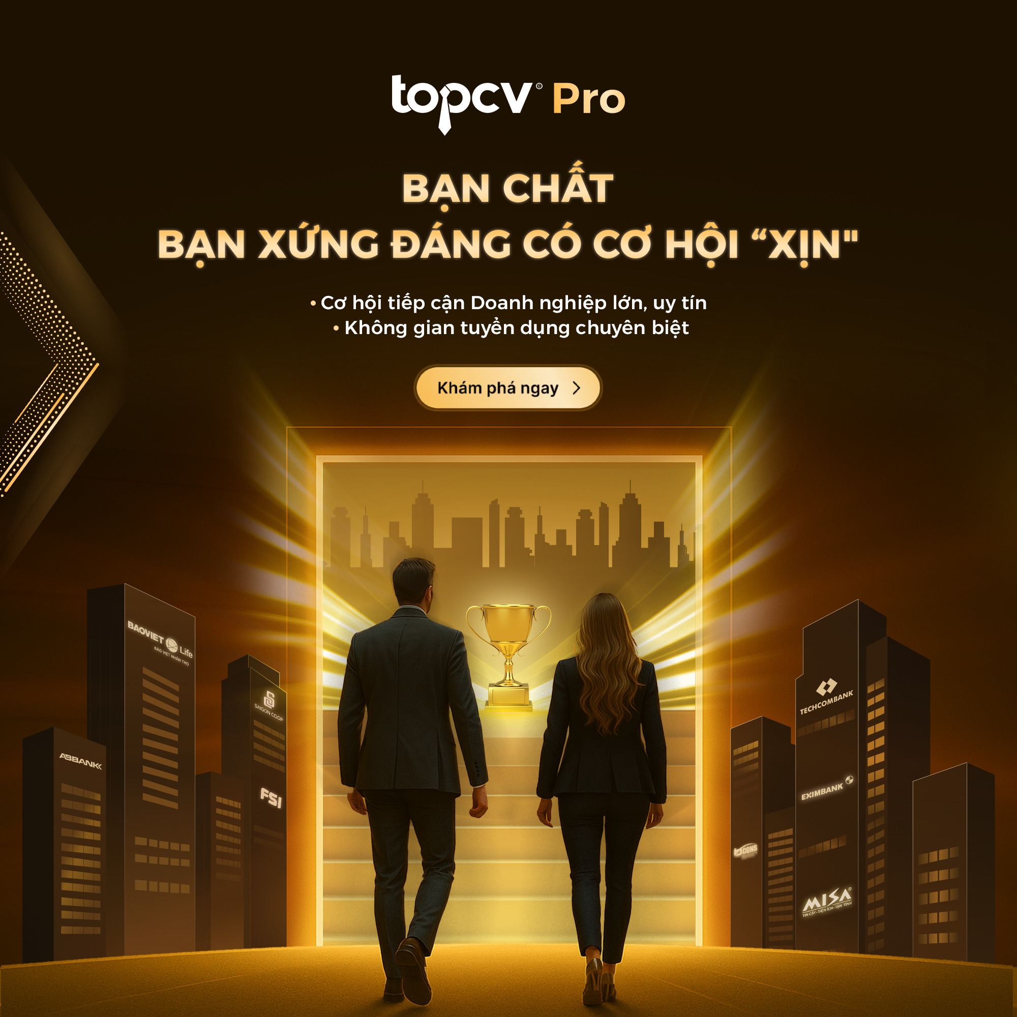 TopCV Pro là không gian tuyển dụng chuyên biệt dành cho Ứng viên chất