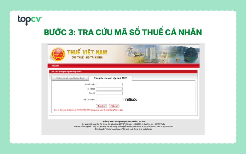 tra cuu ma so thue ca nhan