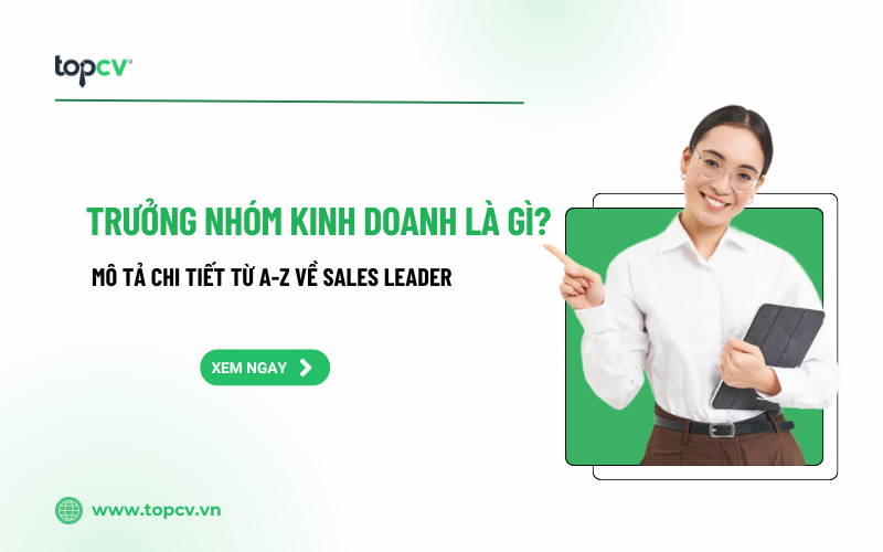 Trưởng nhóm kinh doanh/Sales Leader là gì? Mô tả chi tiết từ A-Z về vị trí này