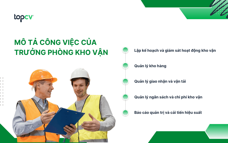 Mô tả công việc Trưởng phòng kho vận