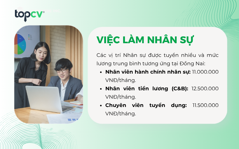 Nhân viên Hành chính nhân sự là vị trí được tuyển nhiều với mức lương trung bình 11.000.000 VNĐ/tháng