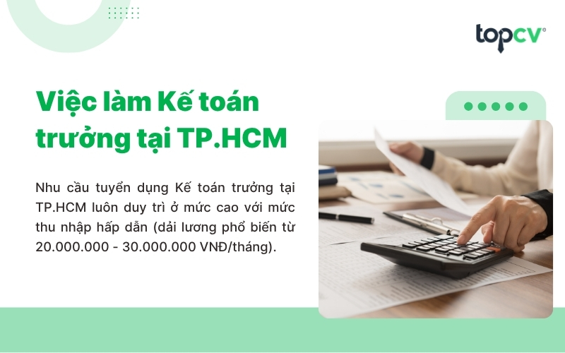 Cơ hội việc làm Kế toán trưởng tại TP.HCM