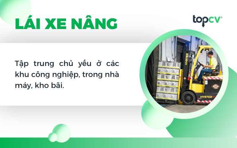 Lái xe nâng được tuyển nhiều tại các KCN. nhà máy, kho bài tại Hà Nội