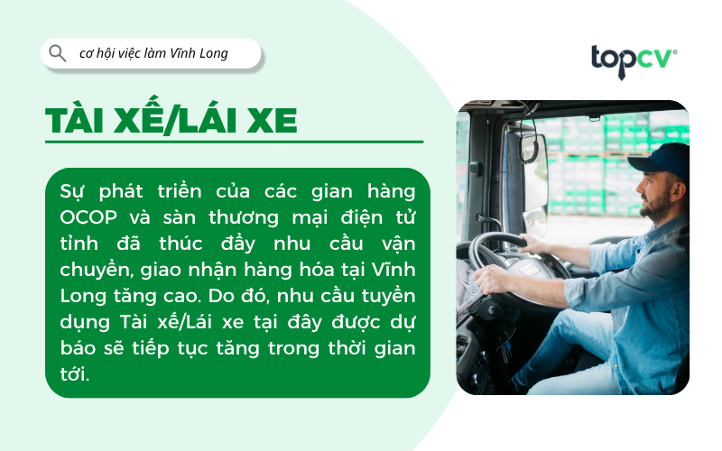 Việc làm Tài xế/Lái xe Vĩnh Long