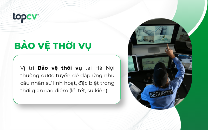 Việc làm bảo vệ thời vụ tại Hà Nội