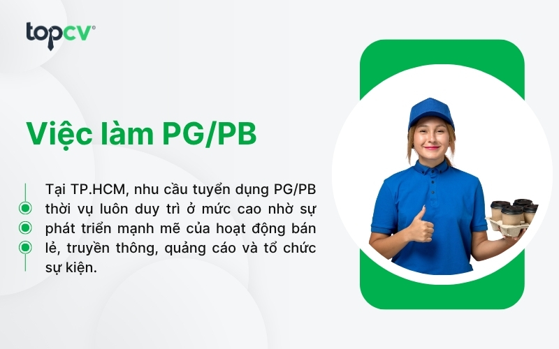 Cơ hội việc làm thời vụ PG/PB tại TP.HCM