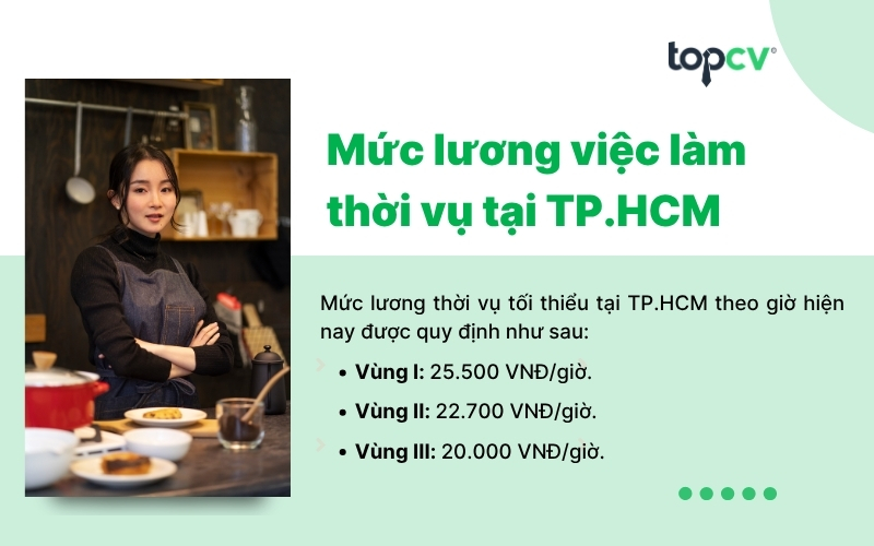 Mức lương việc làm thời vụ tại TP.HCM