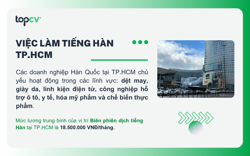 Việc làm tiếng Hàn tại TP.HCM