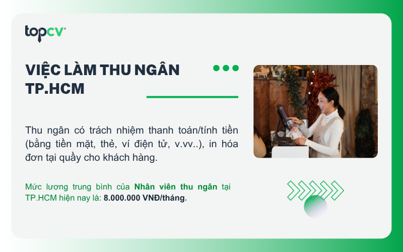 Việc làm Thu ngân tại TP.HCM