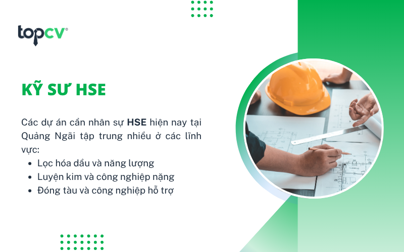 Nhu cầu tuyển dụng HSE tại Quảng Ngãi tập trung tại một số lĩnh vực nhất định