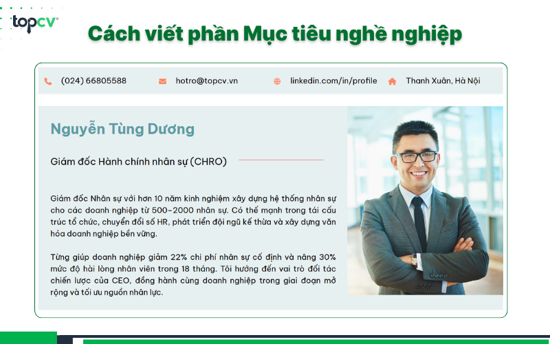Cách phần phần Mục tiêu nghề nghiệp trong CV