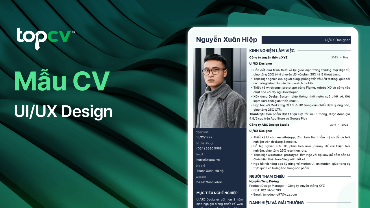 TOP 37 mẫu CV UI/UX Design 2026 - Tiếng Việt
